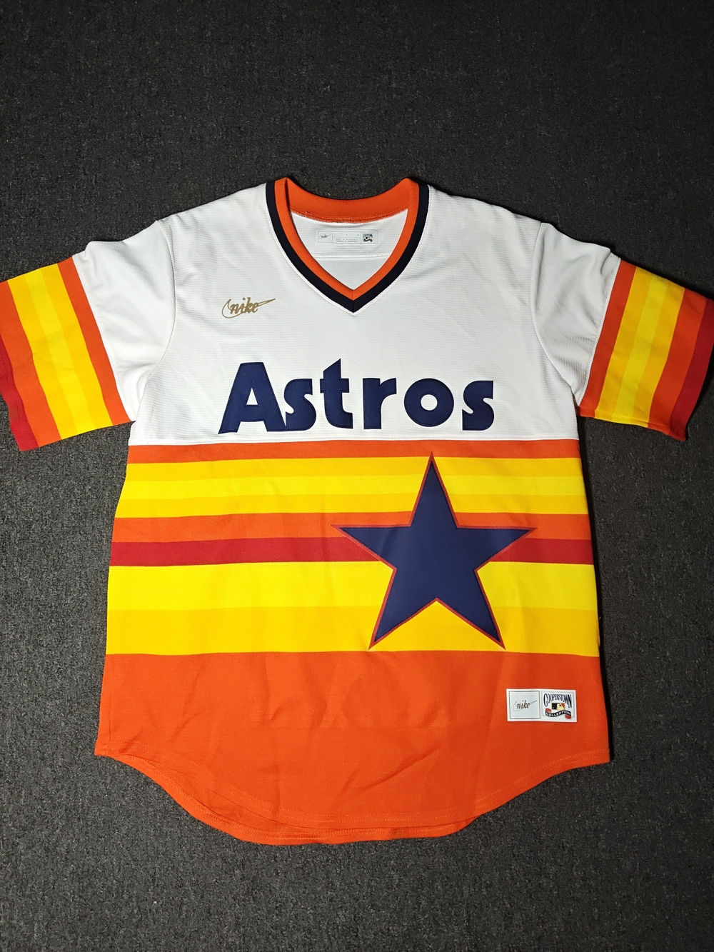 Houston Astros Retro MLB Nike Cooperstown Collection Jersey Men's Size Large